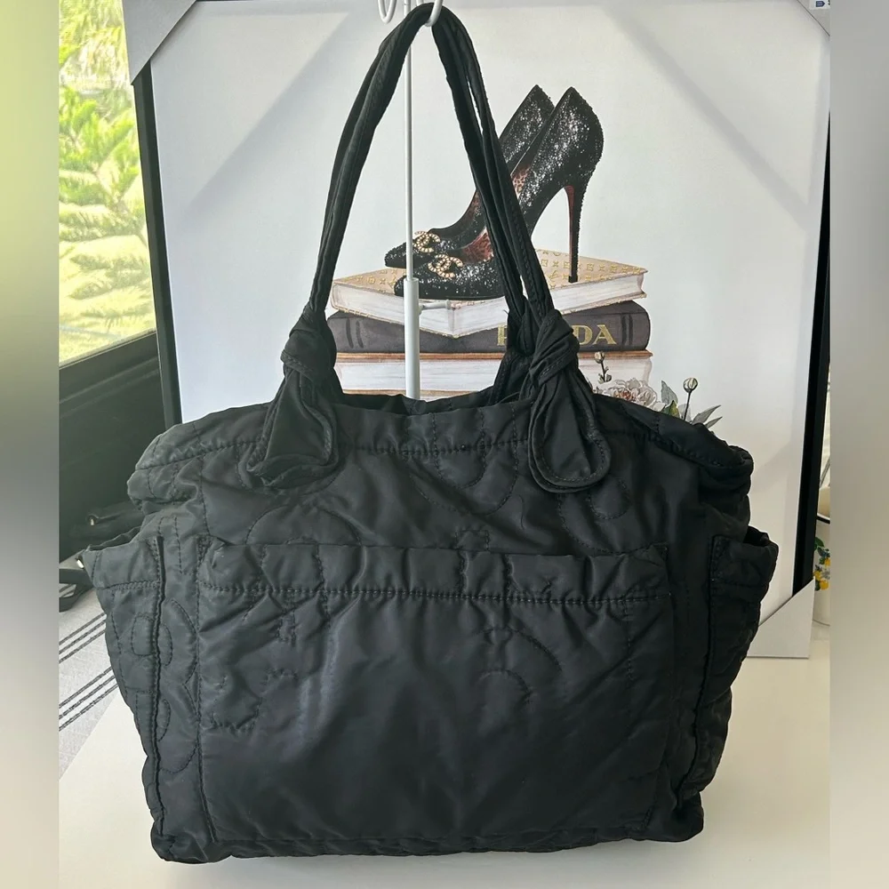 Marc Jacobs Black Quilted Tote Bag shoulder bag_6